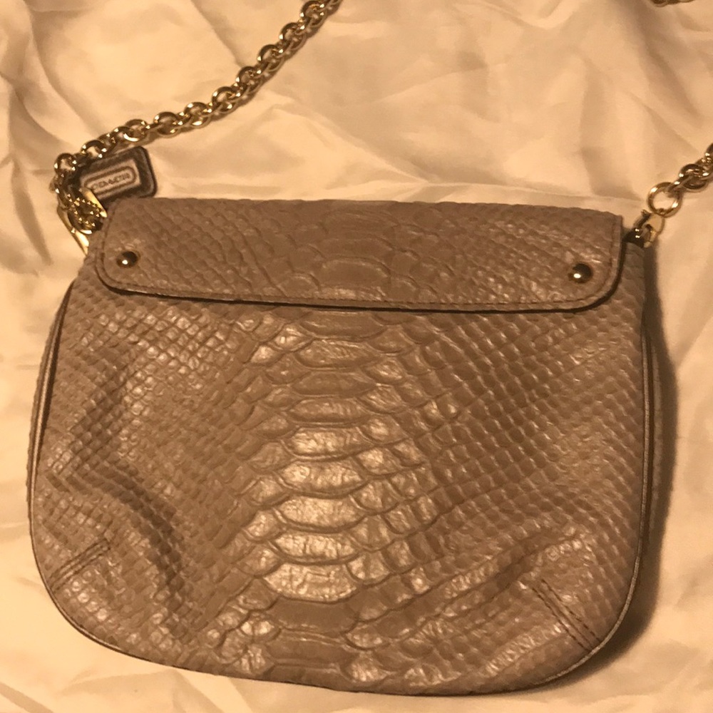 Coach Leather Python Shoulder Bag (Mushroom Color) - image 3